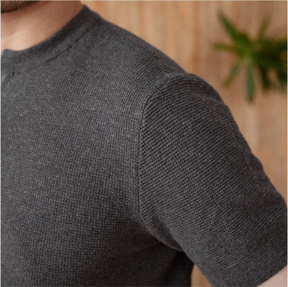 Just Arrived at Buy Center: Knitted Short-sleeved T-shirt Men's Cotton Casual Bottoming Shirt