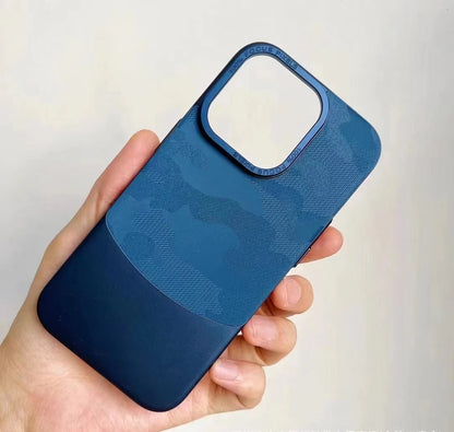 Fresh on the Scene at Buy Center: Phone Case PC Color Matching Camouflage Eyelet Drop-resistant Protective Cover Dark Blue