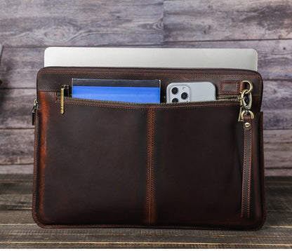 Fresh on the Scene at Buy Center: Retro Crazy Horse Leather Notebook Zipper Computer Bag