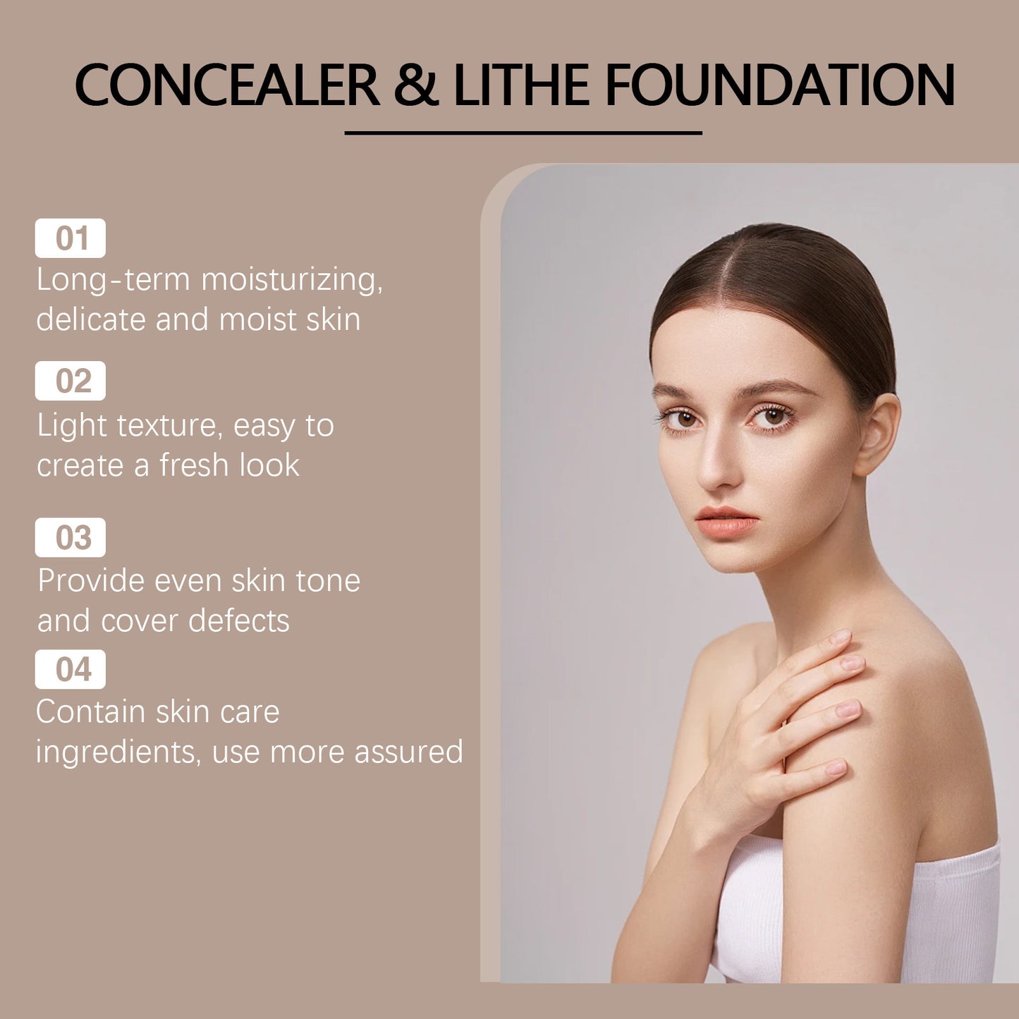 Buy Center Handpicked- Moisturizing Liquid Foundation Long Lasting Smear-proof Makeup