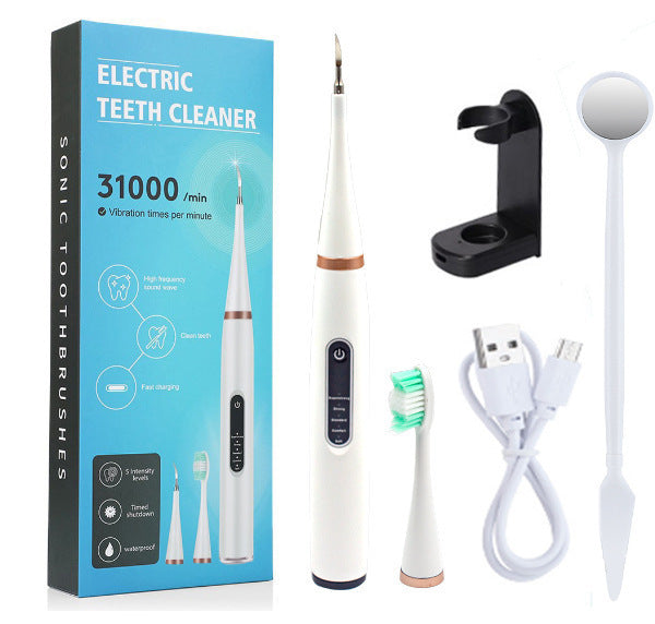 Buy Center Handpicked- Household Ultrasonic Six-in-one Electric Teeth Cleaner 156X White Basic Style English