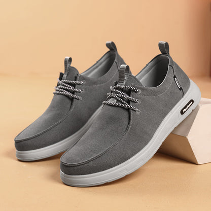 Hot New Items at Buy Center: Men's Cloth Shoes Versatile Soft Bottom Lace Up Leisure Sports Gray