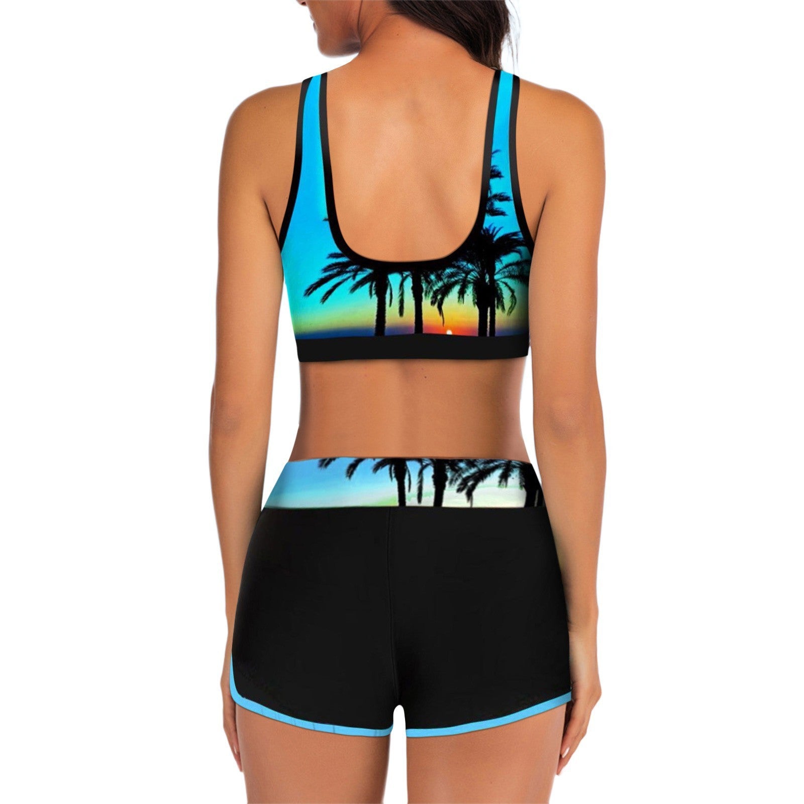 Digital Pattern Printing Beach Vacation Style Split Bikini