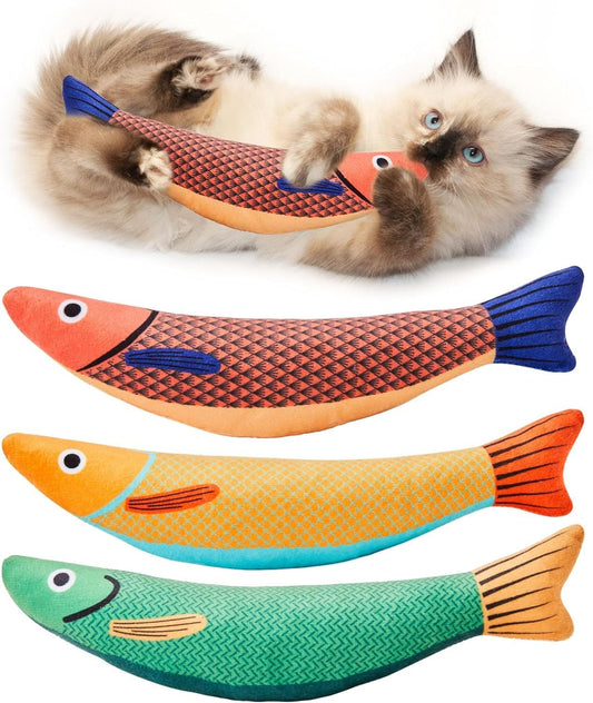 New Cat Toys Saury Fish Catnip Crinkle Sound Toys Soft And Durable Interactive Cat Kicker Toys For Indoor Kitten Exercise For All Breeds