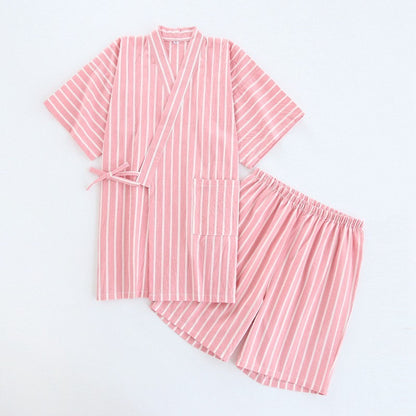 Washed Cotton Thin Striped Pajamas Buy Center