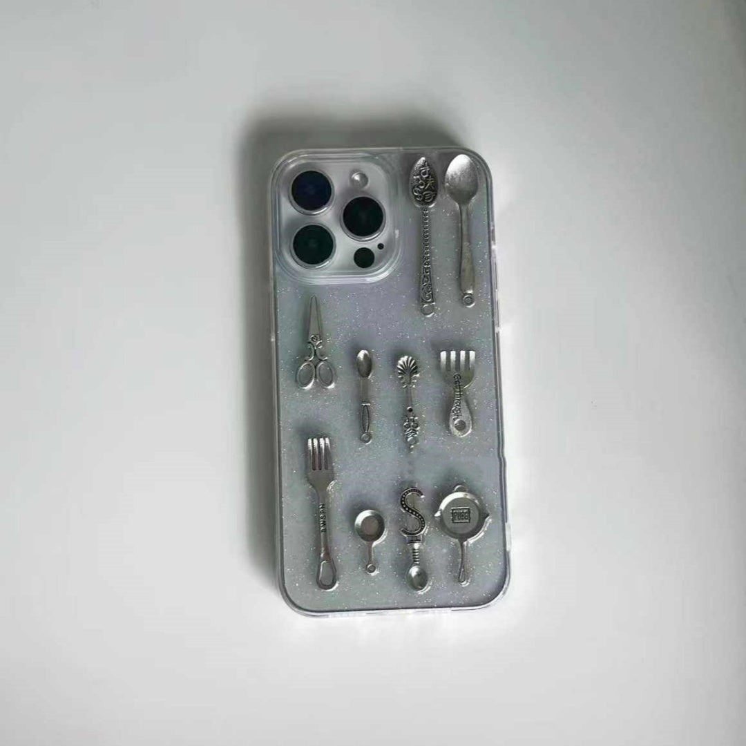 Creative Knife And Fork Retro Silicone Transparent Phone Case Buy Center