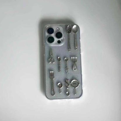 Creative Knife And Fork Retro Silicone Transparent Phone Case Buy Center