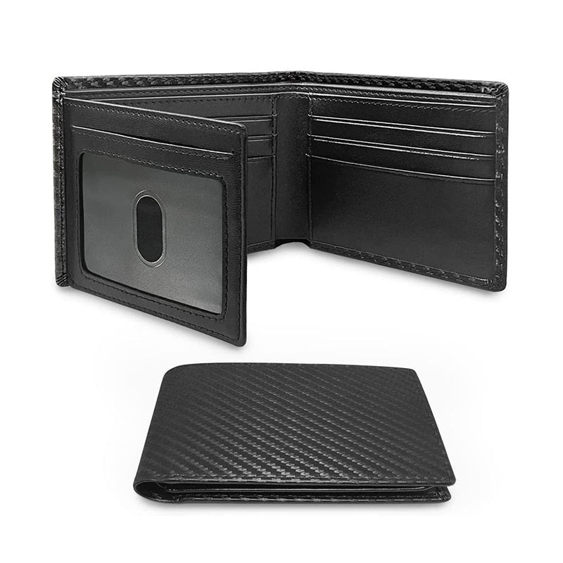 Buy Center Trend-Men's Carbon Fiber Anti-magnetic Wallet Black