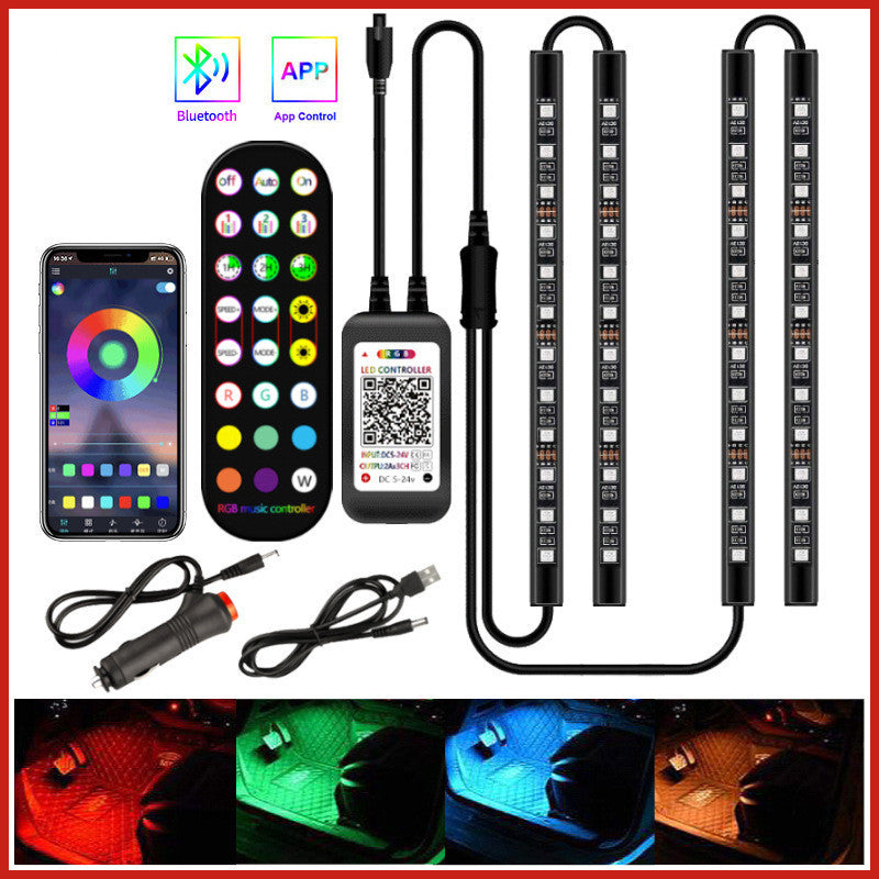 Styling Decorative Lamp LED Car Interior Light Waterproof Ambient Lamp Of Wireless Remote Music Control Car RGB Strip Lights Buy Center