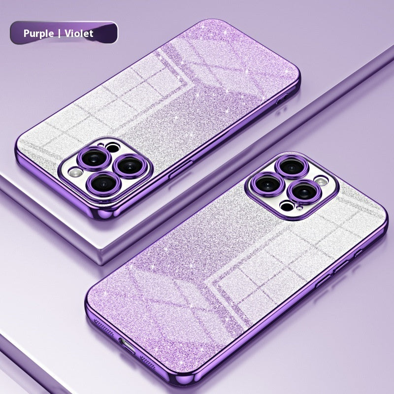 Buy Center Excellence-Gradient Plating Protective Cover Phone Case Purple