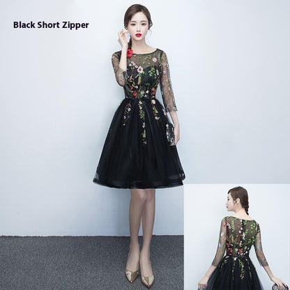 Fresh Arrivals at Buy Center: Korean Style Elegant Banquet Party Slimming Dress Women Black Short Zipper