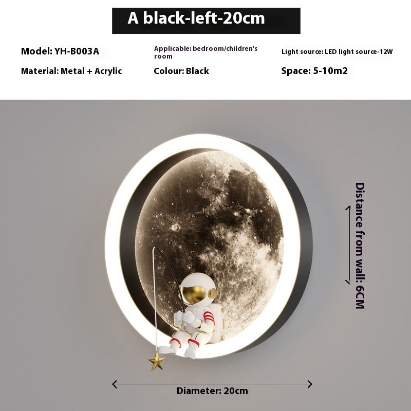 Hot New Items at Buy Center: Internet Celebrity Moon Wall Lamp Modern Minimalist YBB003A+black