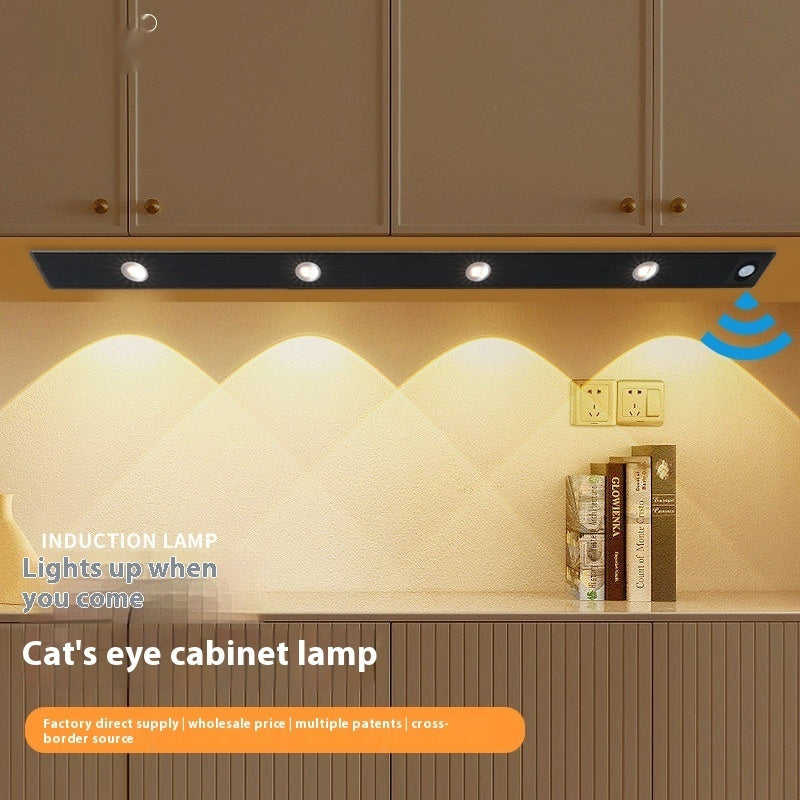 New Smart Cat's Eye Infrared Sensor Lamp Wine Cabinet Hallway Atmosphere Rechargeable Hill Corrugated Cabinet