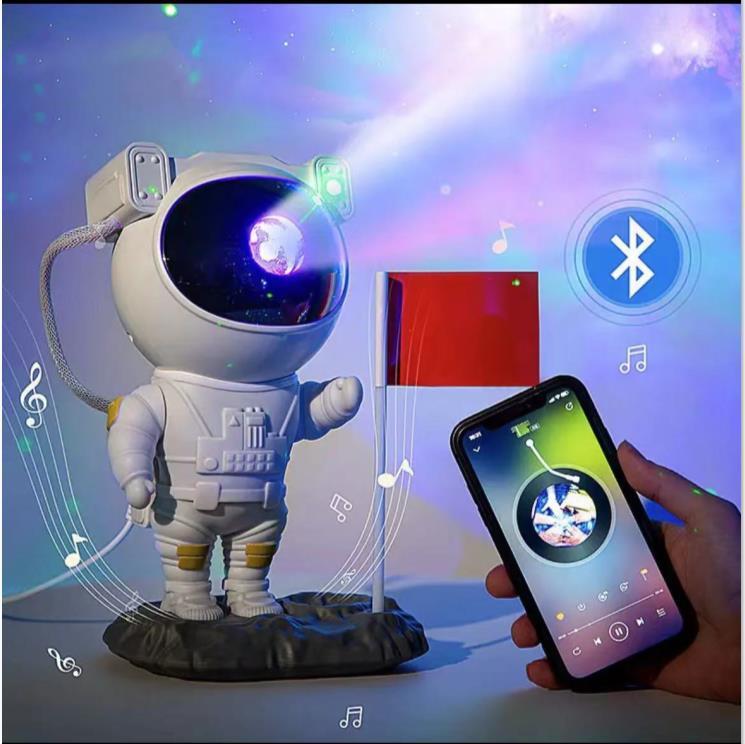 Creative Astronaut Galaxy Starry Sky Projector Nightlight USB Atmospher Bedroom Table Lamp White Bluetooth version USB