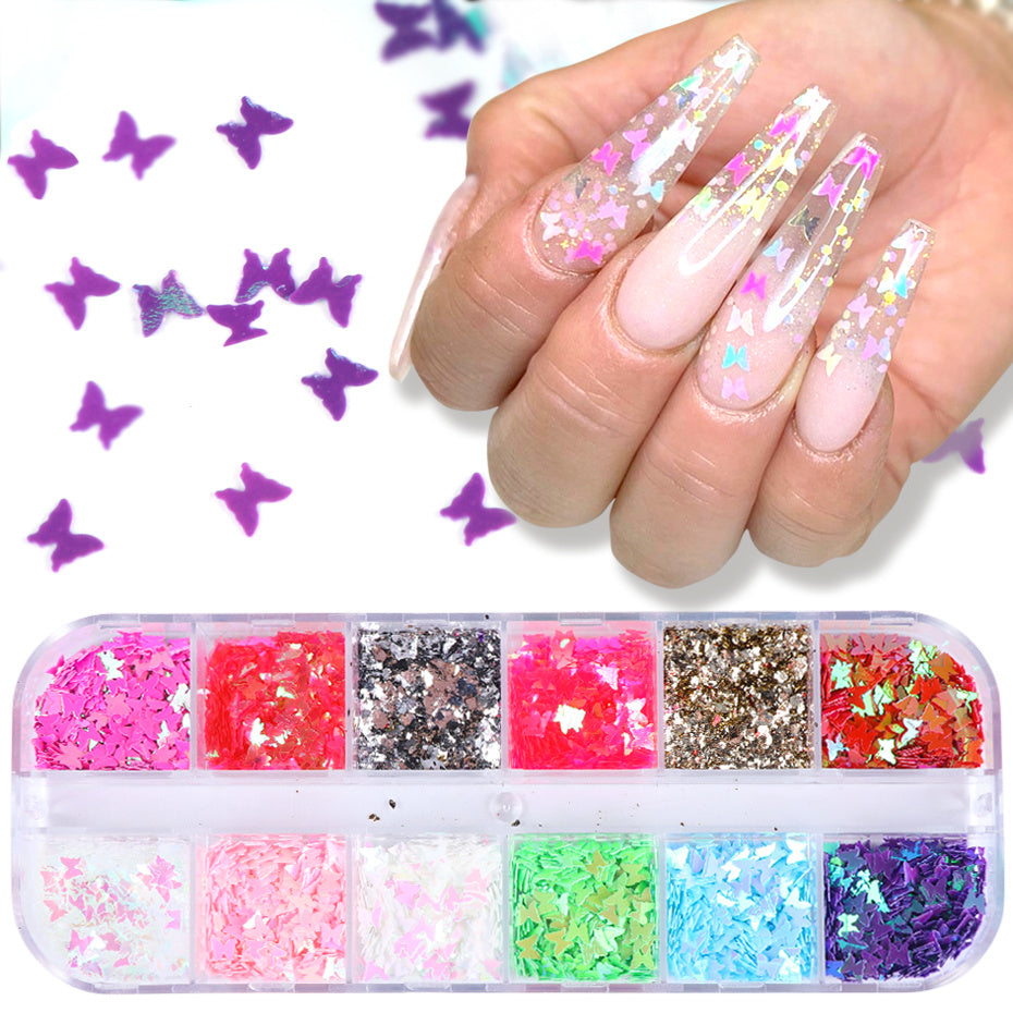 Trending Now at Buy Center: Symphony butterfly sequin nail decoration