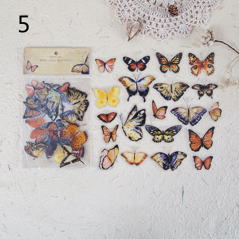 Hot New Items at Buy Center: Sticker Wings Herbarium Series Handbook Material Decoration Wind Love Butterfly