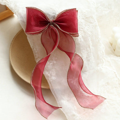 Children's Bow Hairpin, Antique Streamer, Hair Accessories