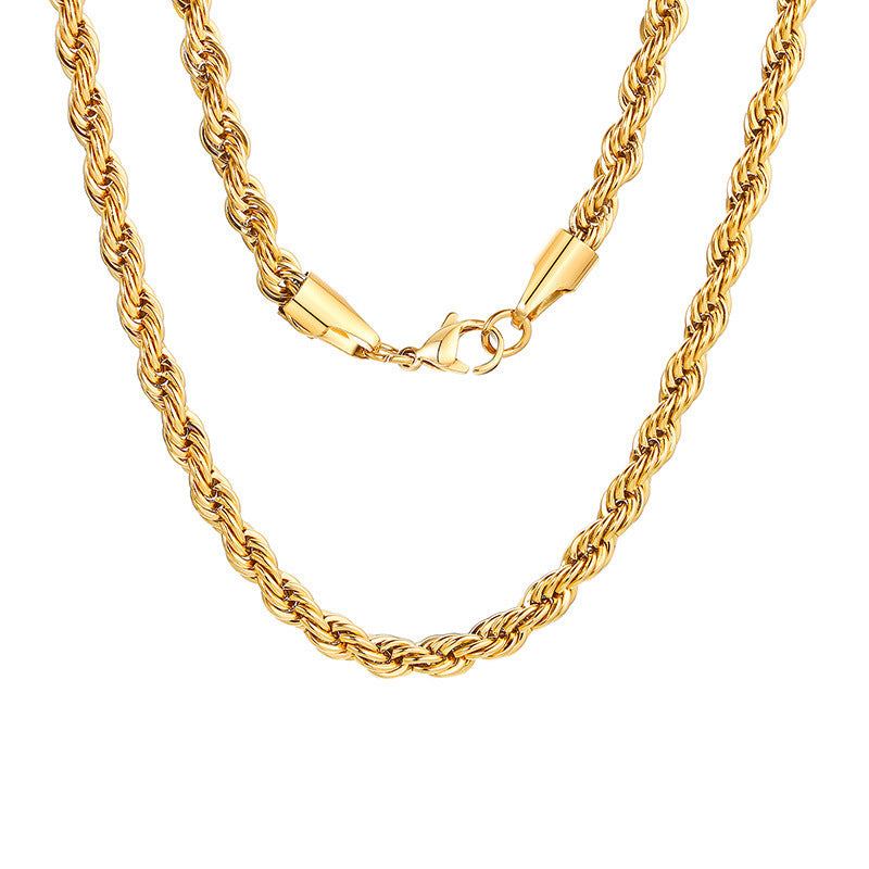 Buy Center Exclusive Offer-Fashion Stainless Steel Women's Twin Twisted Chain Golden