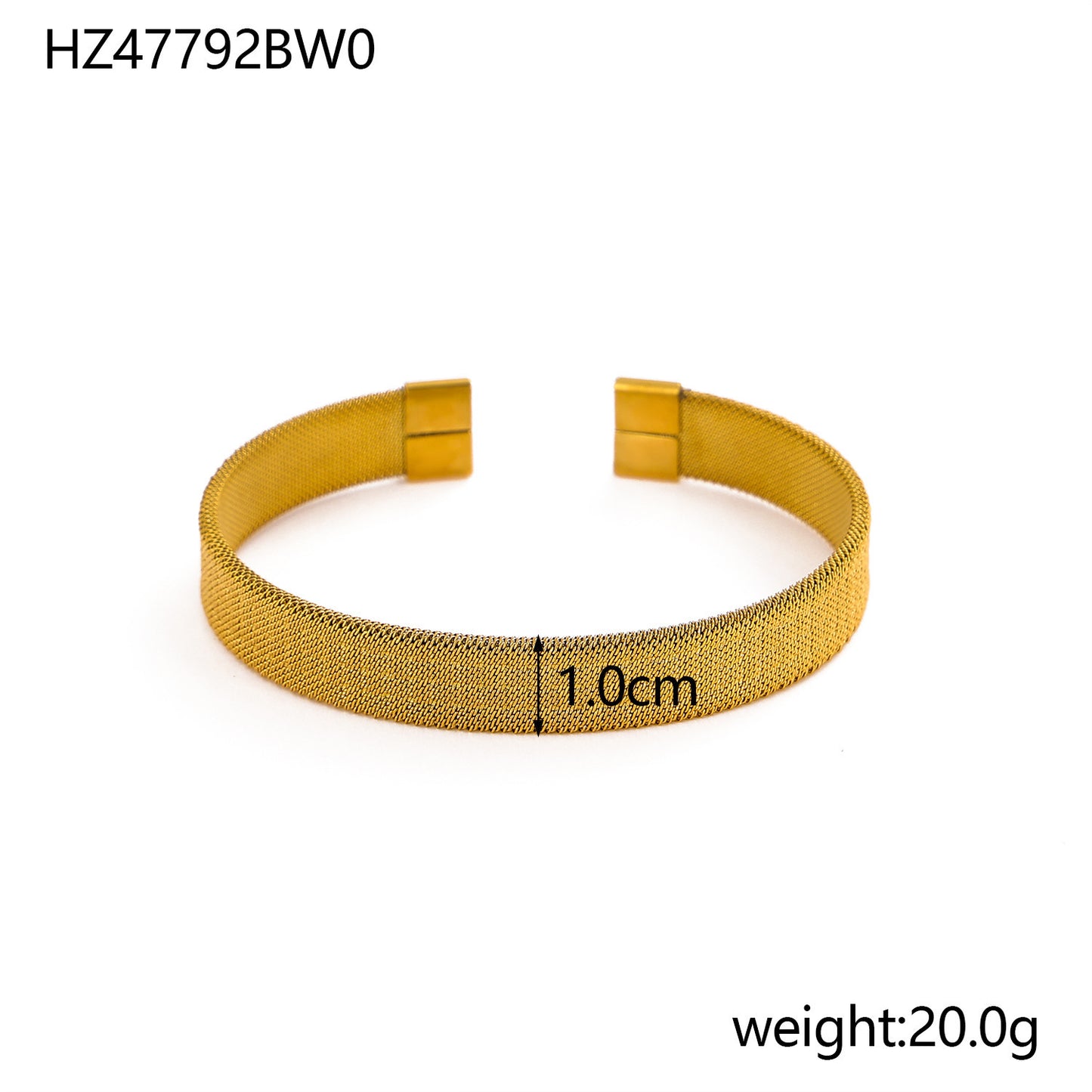 Buy Center Premium Choice-Ring Soft Titanium Steel Open-end Bracelet Gold Plated HZ47792BW0