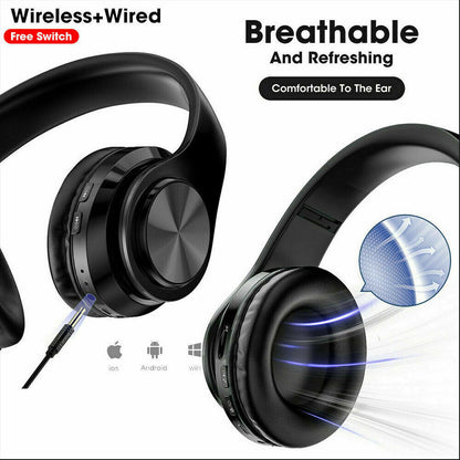 Foldable On Ear Headphones Bluetooth 5.0 Wireless Stereo Bass Headphones Wireless Buy Center