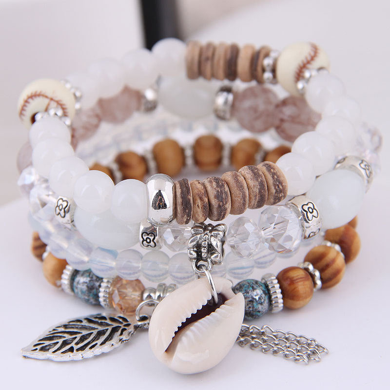 Buy Center Exclusive Offer-Bohemian Ethnic Style Leaf Shell Bracelet Snow Toothed