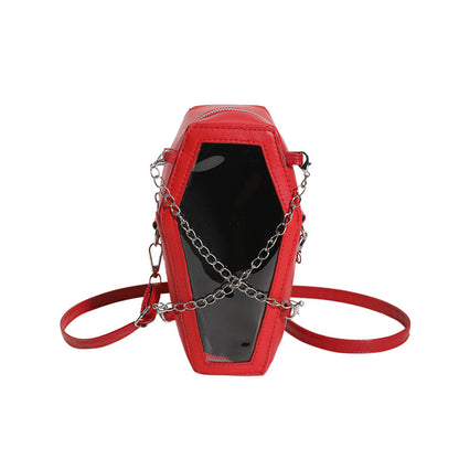 New European And American Style PVC Mirror With Chain Shoulder Bag Red