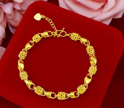 Pulsera de latón bañada en oro