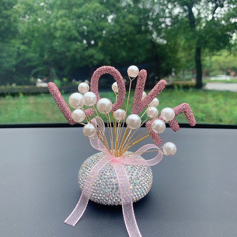 Fresh Arrivals at Buy Center: Innovative Car Decoration Vehicle Center Console Diamond Star Decoration Ornaments Pink Love Pearl Starry Sky