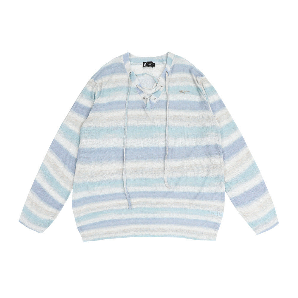 Fresh Arrivals at Buy Center: Striped Knitted Bottoming Shirt For Men And Women