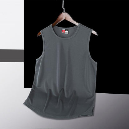 Fresh on the Scene at Buy Center: Wide Shoulder Sleeveless Training Wear Quick-drying Jersey Dark Gray