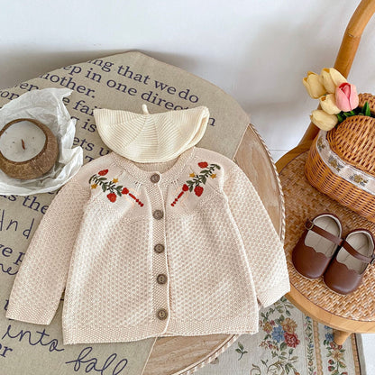 Fresh Arrivals at Buy Center: Children's Embroidered Long Sleeve Knitted Coat Newborn Cardigan