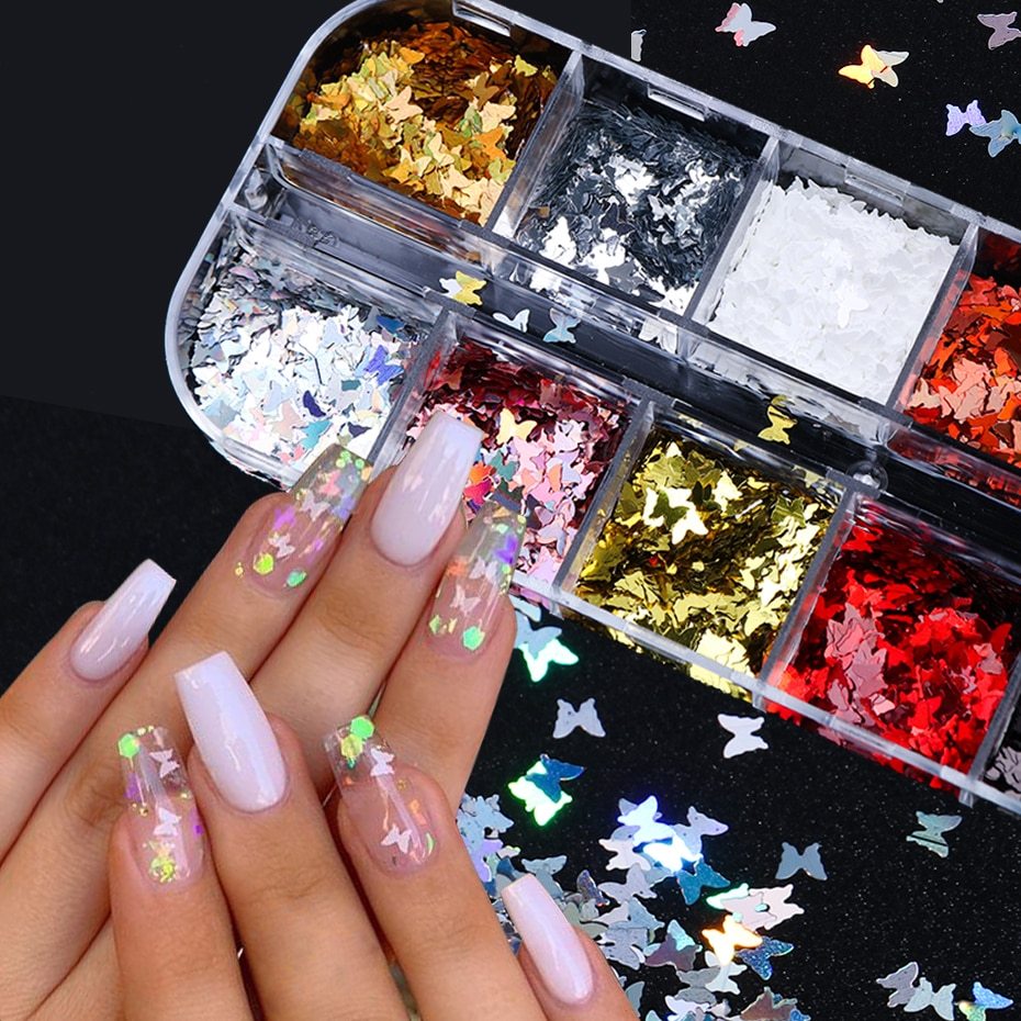 Trending Now at Buy Center: Symphony butterfly sequin nail decoration 3style