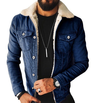 Just Arrived at Buy Center: Lamb Wool Thickening Denim Jacket