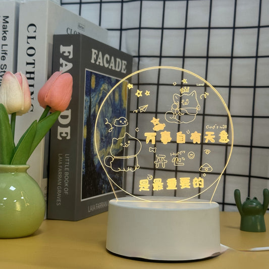 New Creative Graduation Season High Sense 3D Small Night Lamp Souvenir Happy