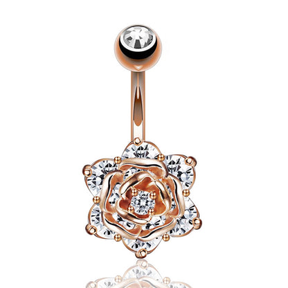 Buy Center Top Rated-Fashion Personality Rose Zircon Navel Order Rose Gold