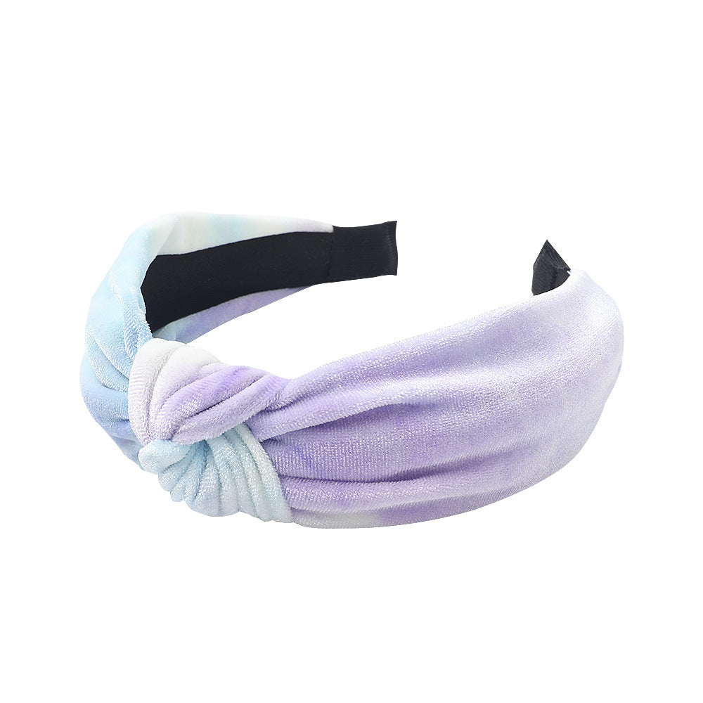 Buy Center Trend-Fabric Headband Tie-dyed Velvet Knotted Headband Thickened