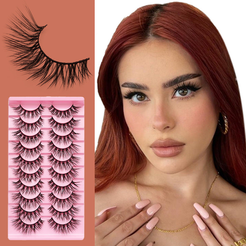 10 Pairs Of False Eyelashes With Natural And Thick Curl