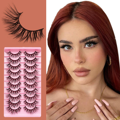 10 Pairs Of False Eyelashes With Natural And Thick Curl