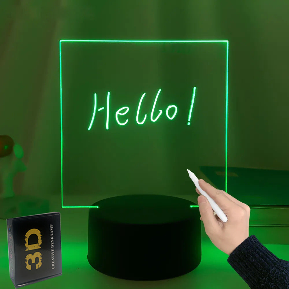 Just Arrived at Buy Center: 3D Small Night Decoration Transparent Message Board Memo Acrylic Lamp Colorful Square