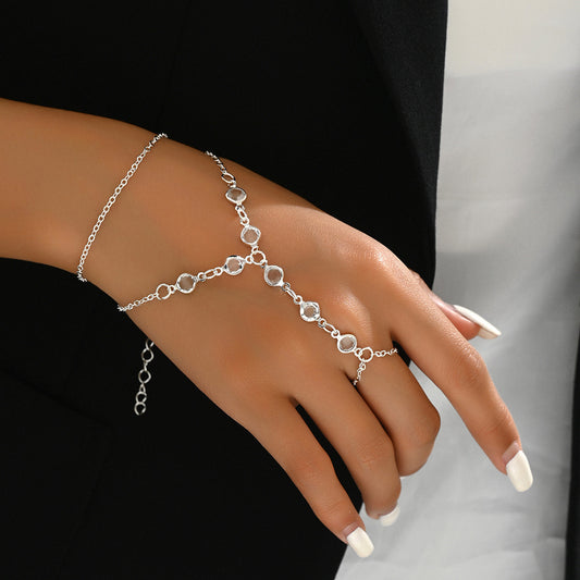 Bracelet minimaliste de mode européenne et américaine, bague en cristal, bracelet de luxe de type mitaine, bijoux de vente à chaud transfrontaliers