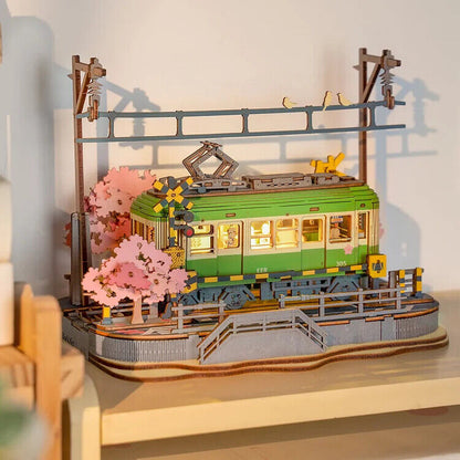 Newly Released at Buy Center: Rolife Sakura Journey Tram Car 3D Wooden Puzzle Model Toys Decor Xmas Gift