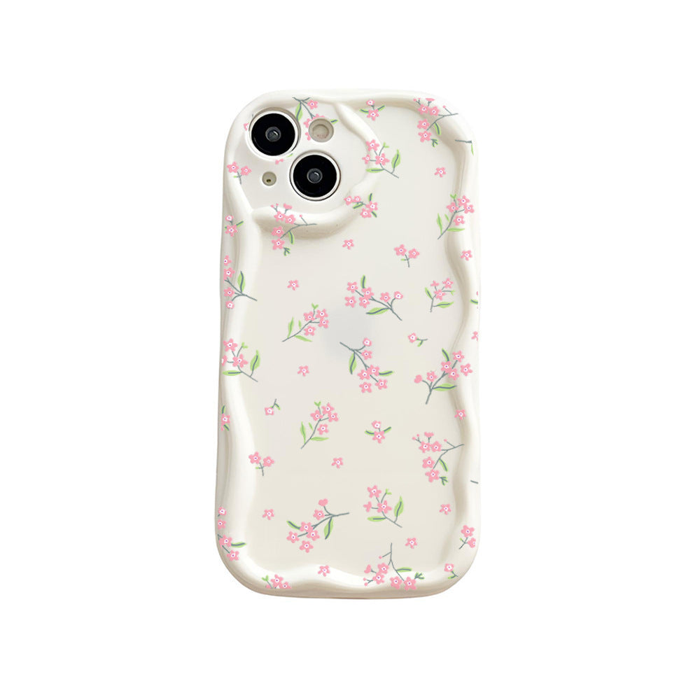 Buy Center Special-Fashion Brand Cream Pattern Transparent Case 15 Phone CaseFlowers