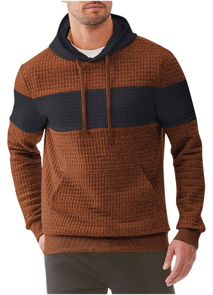 Pull à capuche à manches longues et cordon de serrage pour homme