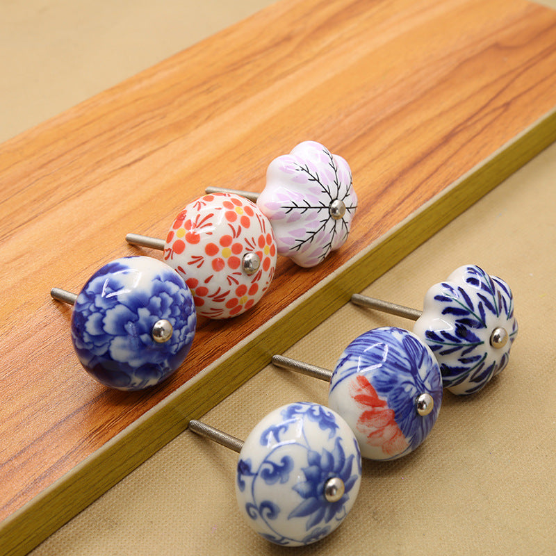 Newly Arrived at Buy Center: Ceramic Handle Vintage Painting Art Drawer Cabinet Door Handle