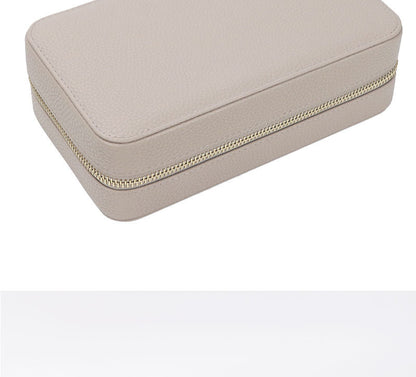 New at Buy Center: Large Capacity Leather Portable And Versatile Built-in Pouch Cosmetic Case Apricot 21x6.5x12cm