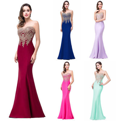 Amazon Europe dress sexy back hollow applique package hip dress fishtail skirt female perspective | Women's Clothing-Weddings & Events-Bride | Buy Center