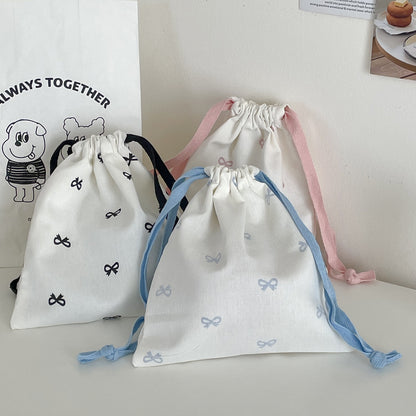 Fresh Arrivals at Buy Center: Sweet Bow Print Drawstring Storage Bag