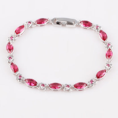 Fresh on the Scene at Buy Center: AAA Crystal Zircon Inlaid Fashion Jewelry Simple Bracelet Red