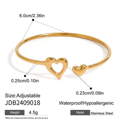 Stainless Steel Irregular Water Drop Open-ended Bracelet