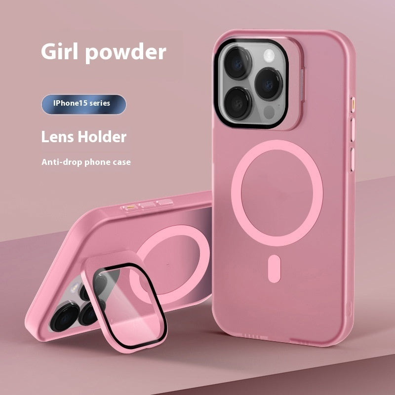 Hot New Items at Buy Center: Lens Bracket Magnetic Drop-resistant Phone Case Pink